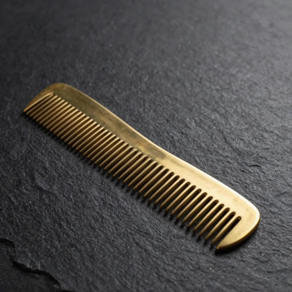 Hand-Cut Solid Brass Barber Comb